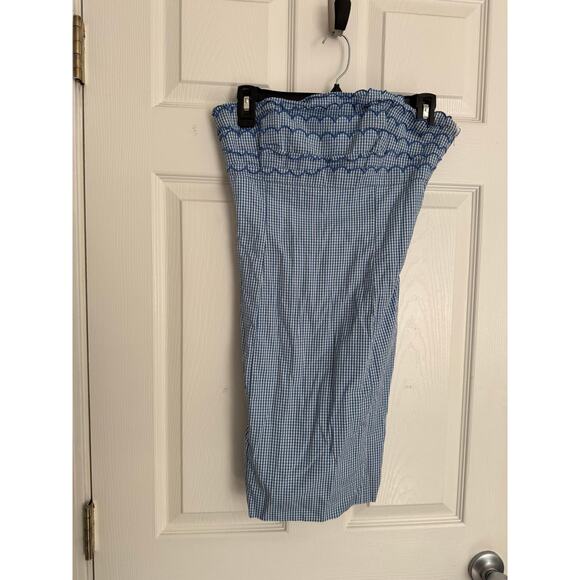 Lilly Pulitzer Cotton Blue and white Checkered Mini Dress Scalloped Detail Sz: 0 - Picture 1 of 8